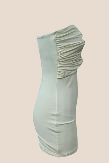 Double Twists Yellow Fitted Mini Dress