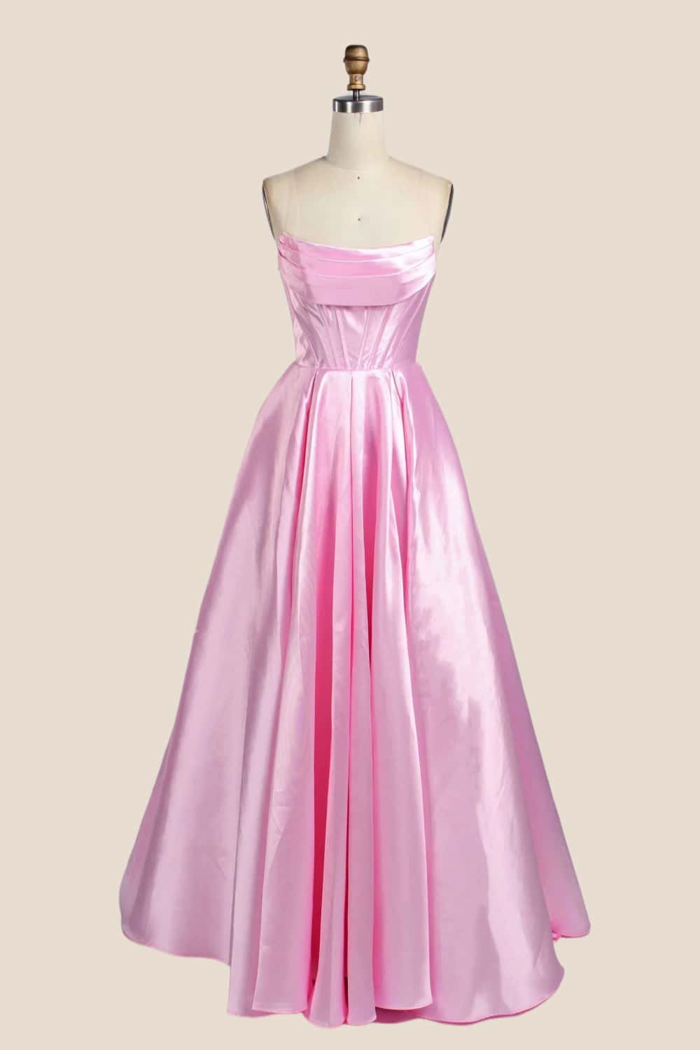 Cowl Neck Yellow Satin A-line Formal Dress