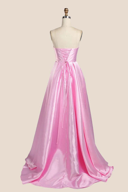 Cowl Neck Red Satin A-line Formal Dress