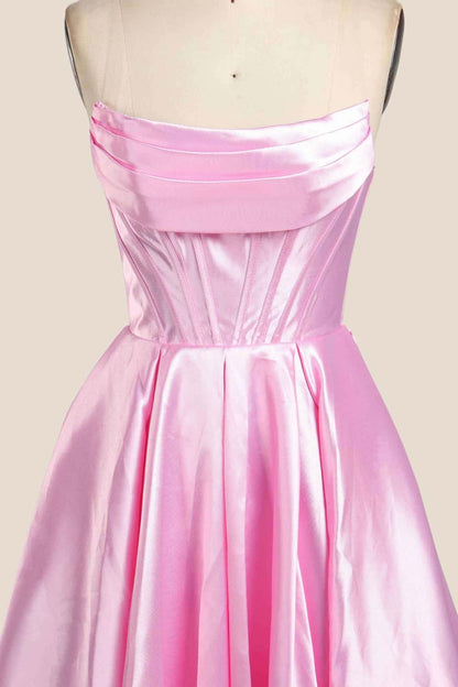 Cowl Neck Yellow Satin A-line Formal Dress