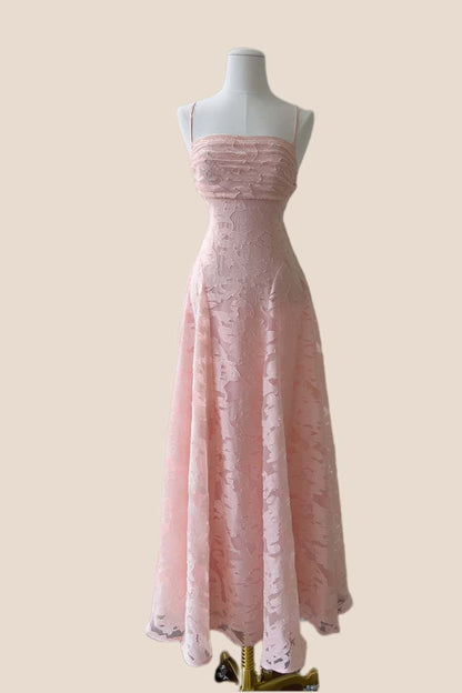 Burgundy Lace Cowl Neck A-line Long Dress