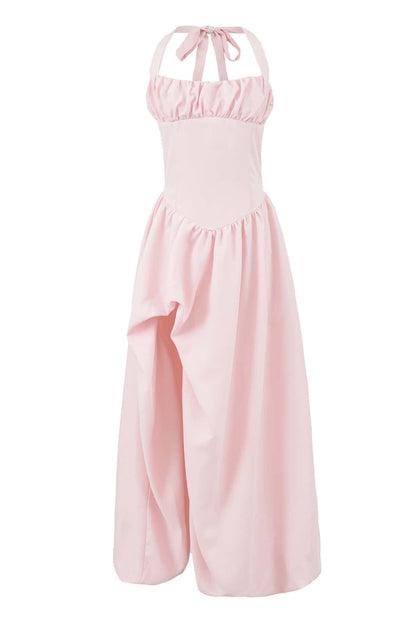 Empire Pink Slit Long Dress