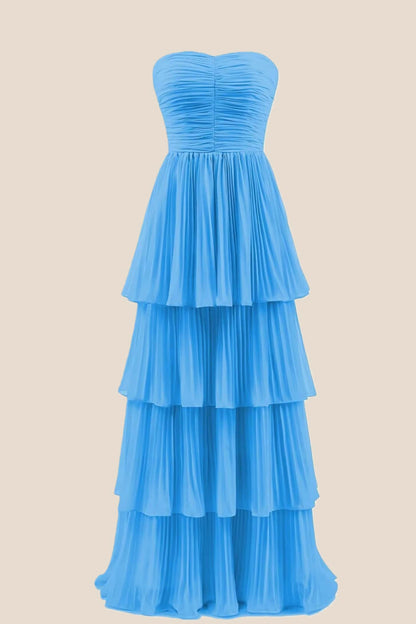 Emerald Green Chiffon Ruffles Long Party Dress