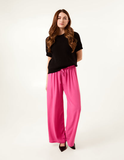 Drawstring Wide Leg Trousers