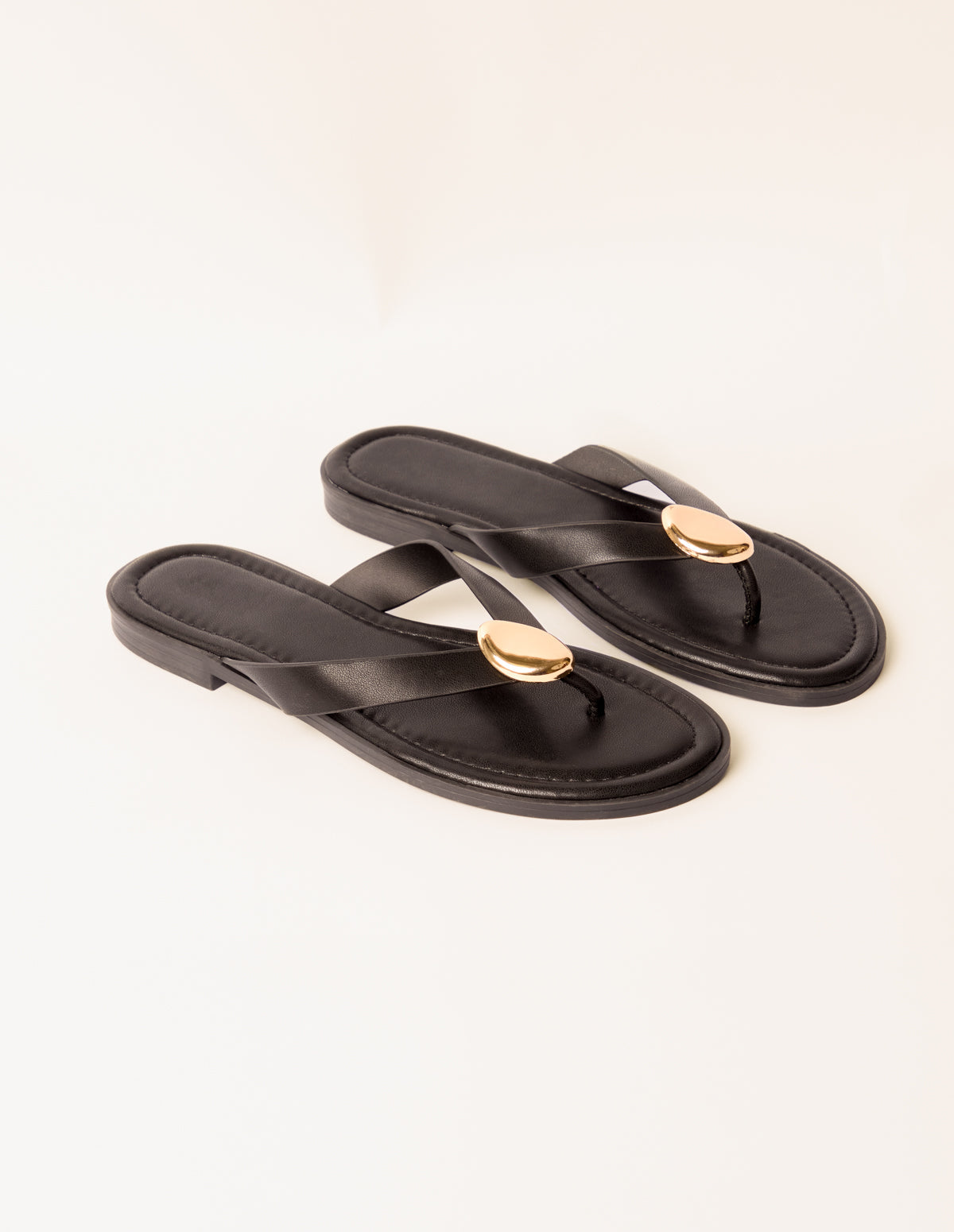 Pebble Embellished Flip Flops