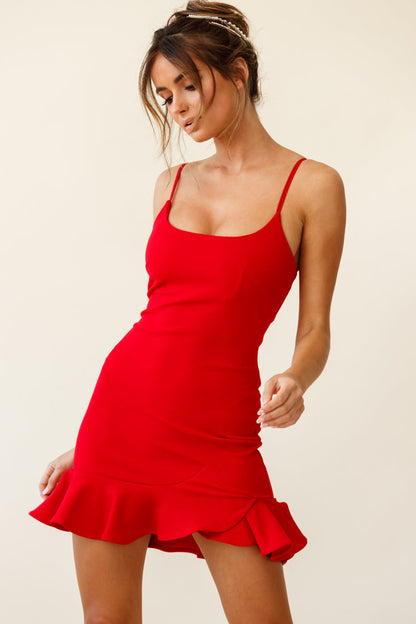 Emoji Bodycon Mini Dress Red