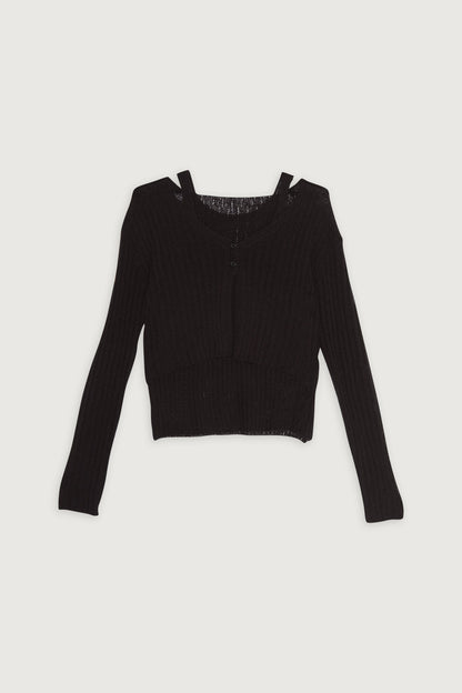 KNIT CARDIGAN AND TANK SET