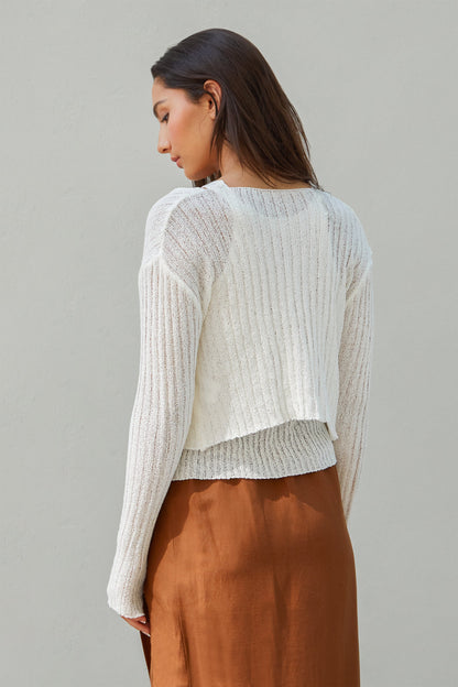KNIT CARDIGAN AND TANK SET