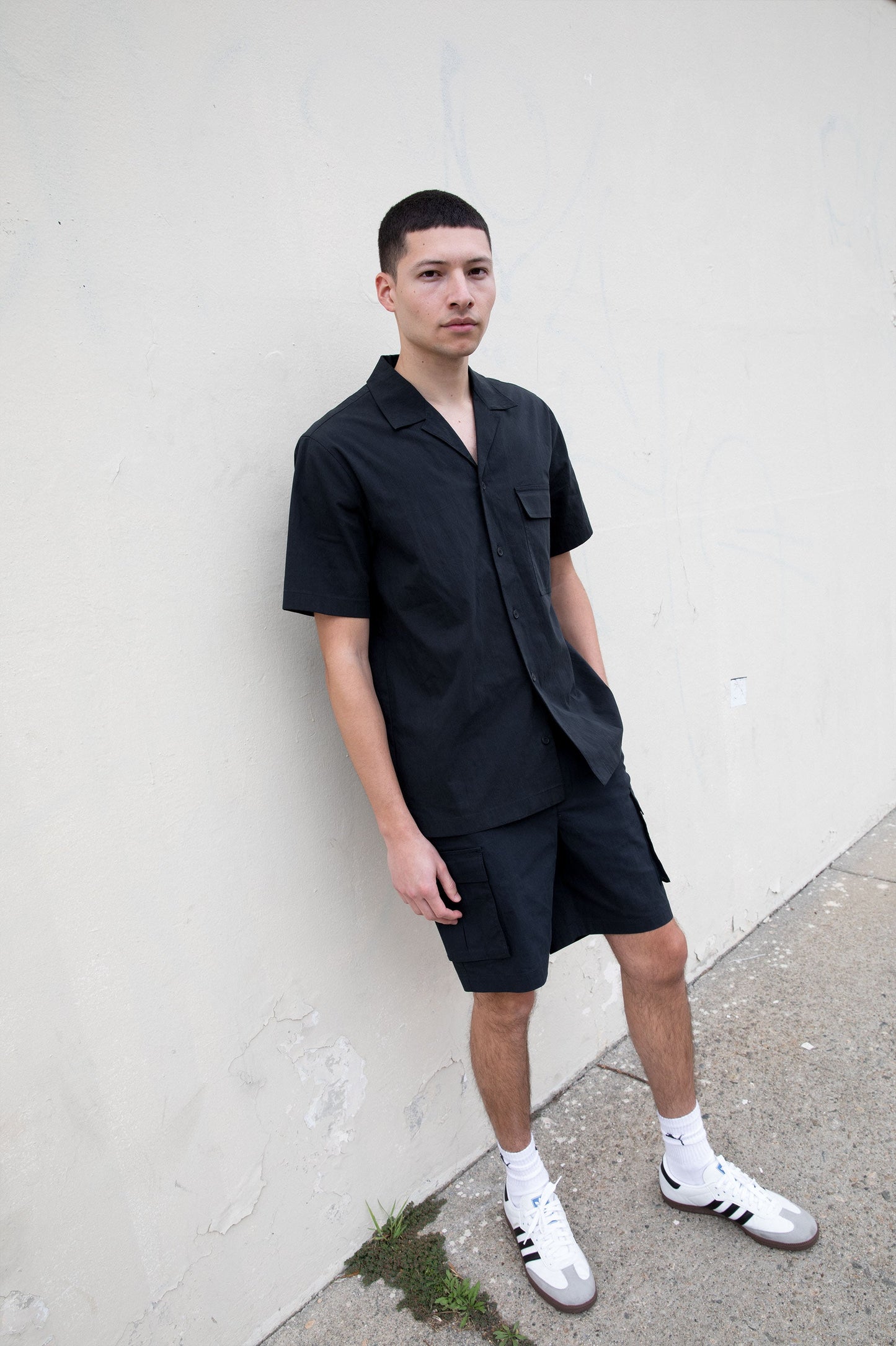 COTTON NYLON CARGO SHIRT