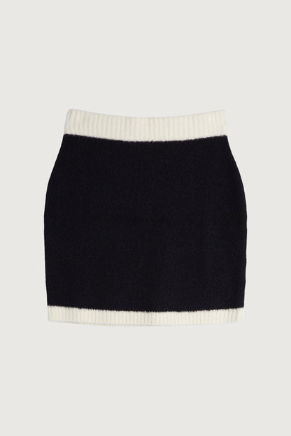 FUZZY COLOUR BLOCK MINI SKIRT