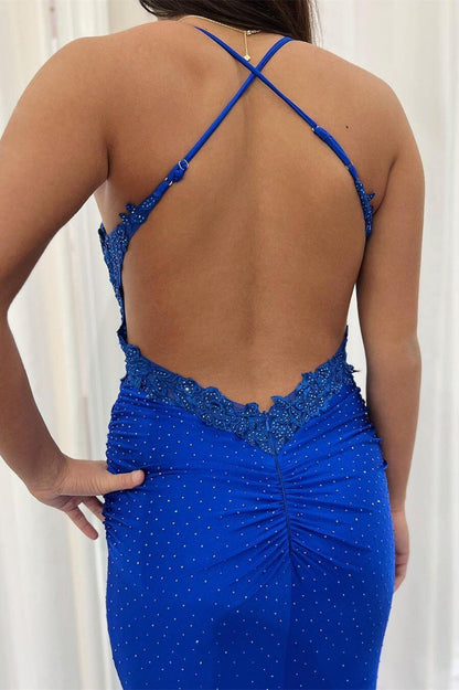 Dark Green Mermaid Appliques Long Formal Dress
