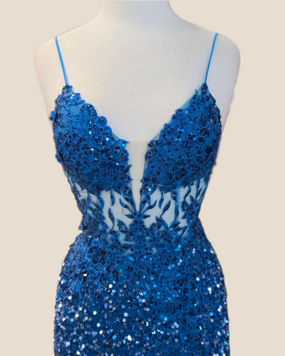 Emerald Green Sequin Mermaid Long Party Dress