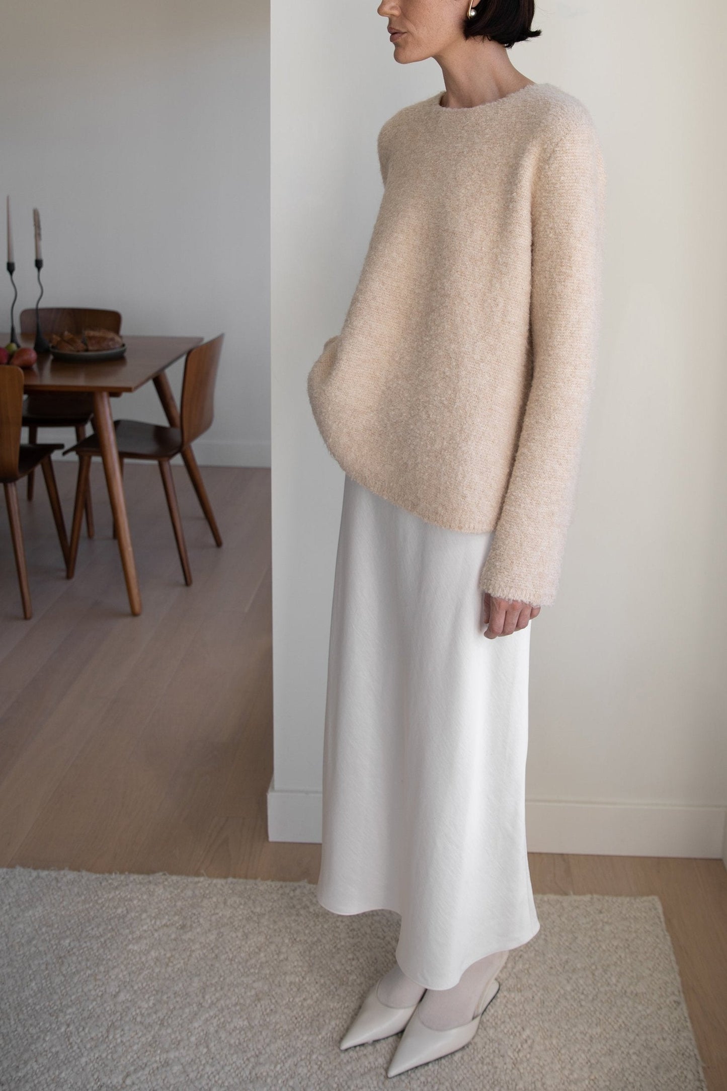 BOUCLE KNIT CREWNECK SWEATER