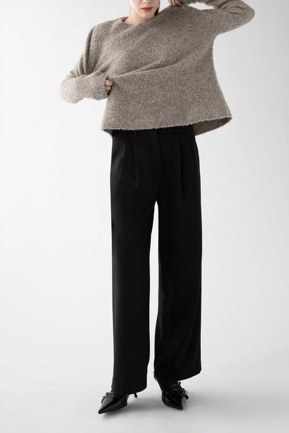 BOUCLE KNIT CREWNECK SWEATER