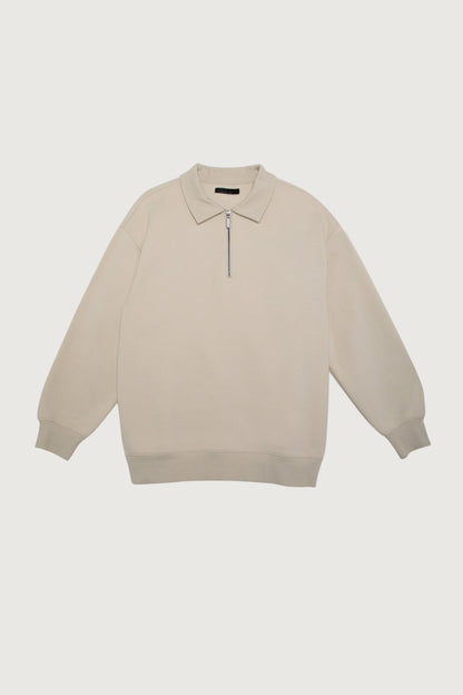 COLLARED HALF-ZIP SWEATSHIRT