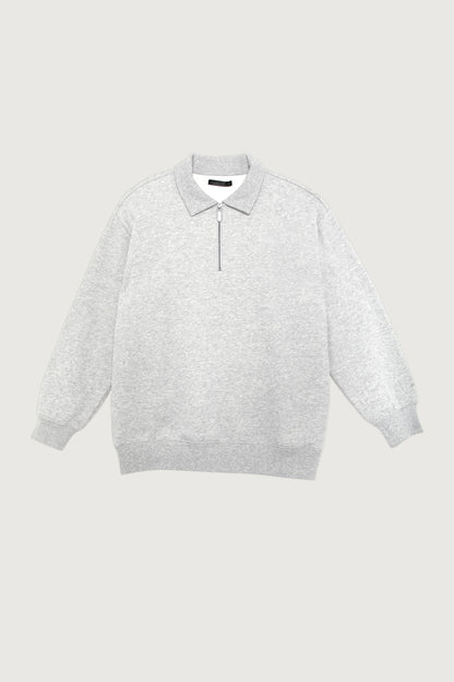 COLLARED HALF-ZIP SWEATSHIRT
