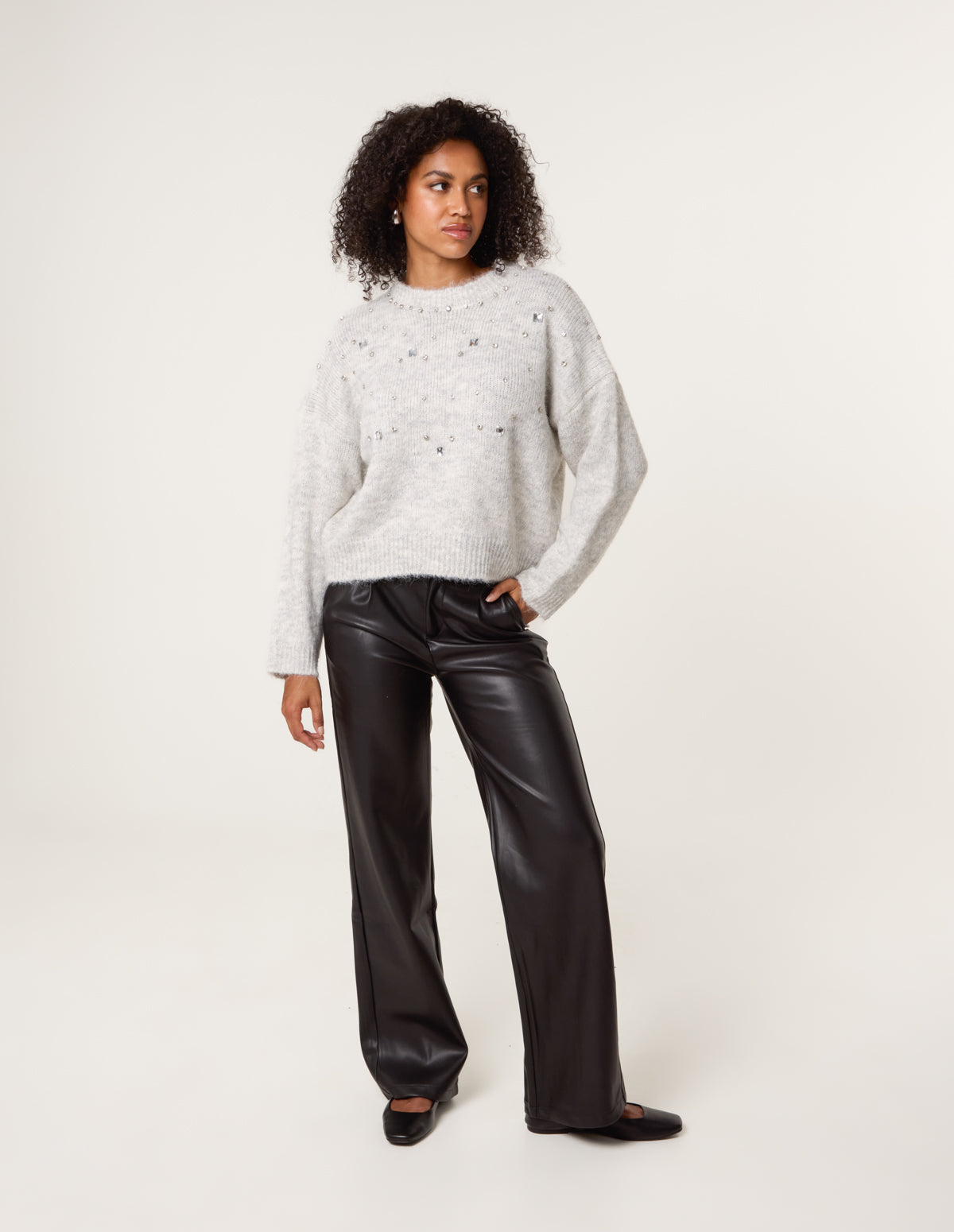 Diamante Round Neck Jumper