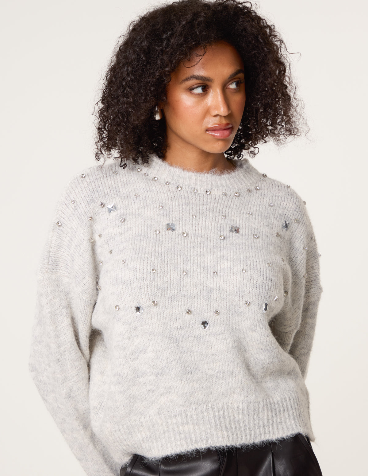 Diamante Round Neck Jumper