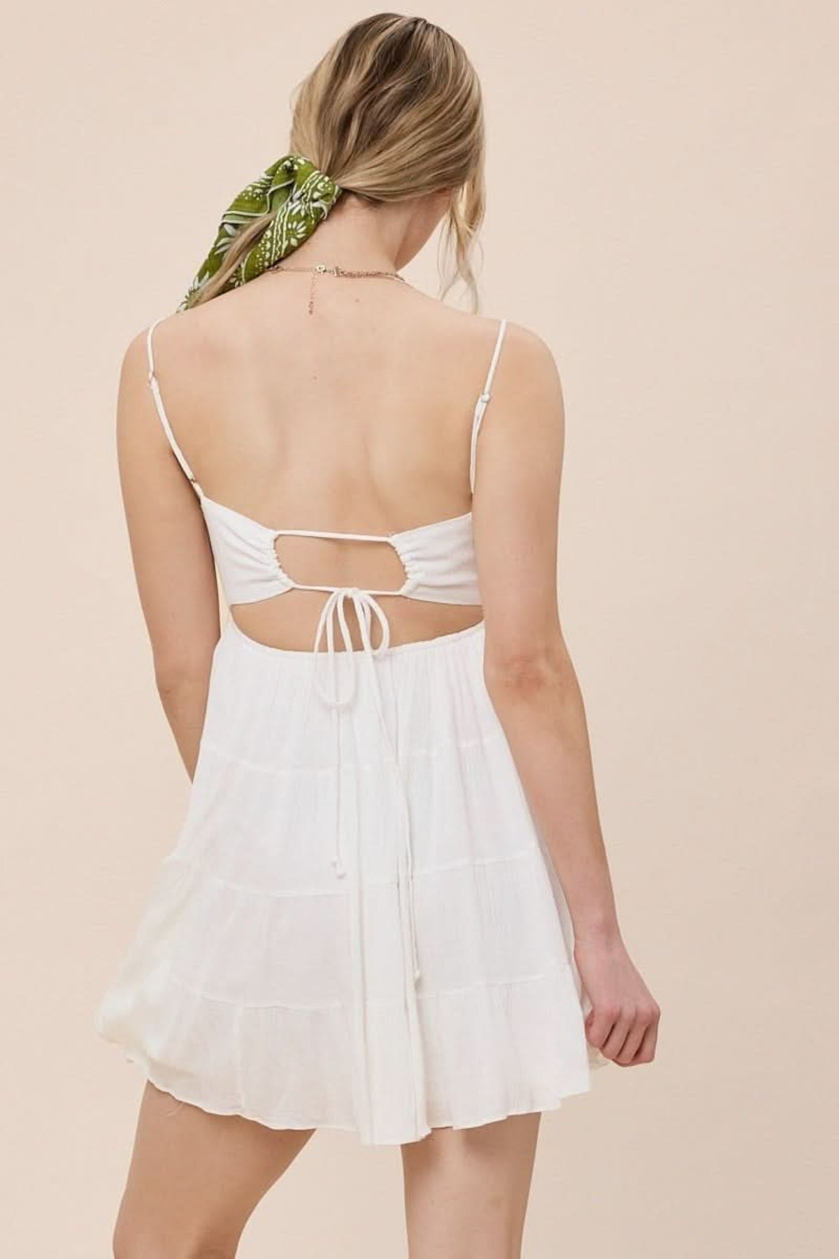 Allie White Babydoll Mini Dress