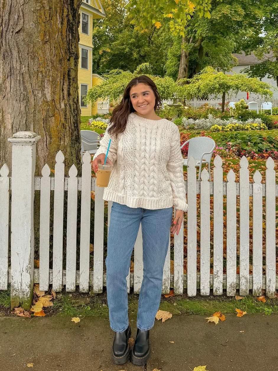 Anastasia Ivory Cable Knit Sweater