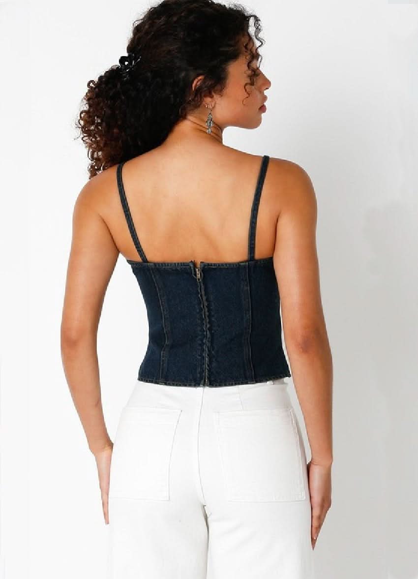 Annabelle Dark Denim Corset Top