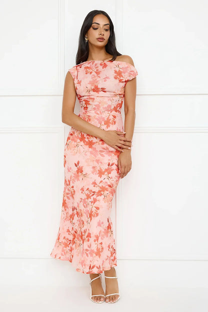 Coastline Chic Off Shoulder Maxi Dress Orange