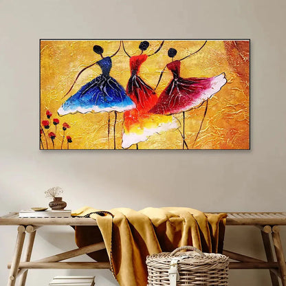 Ballerinas Dancing Wall Painting