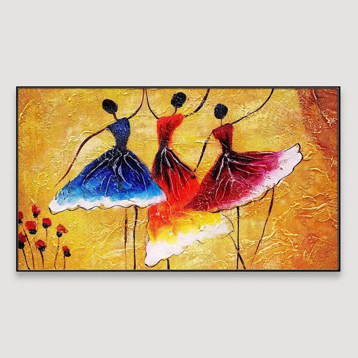Ballerinas Dancing Wall Painting