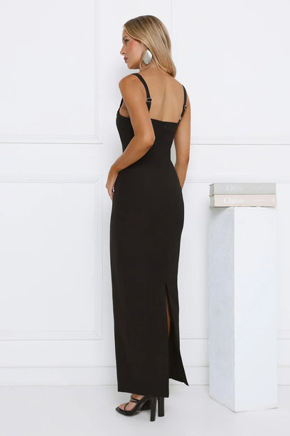 Champagne Society Maxi Dress Black