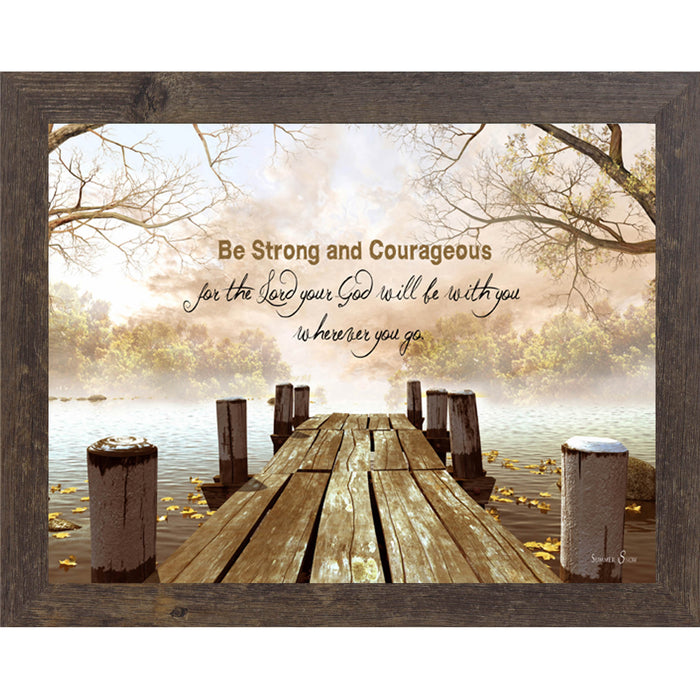 Be Strong and Courageous – Scripture Framed Wall Art | Joshua 1:9 Christian Home Decor (SS9927) - Summer Snow Art