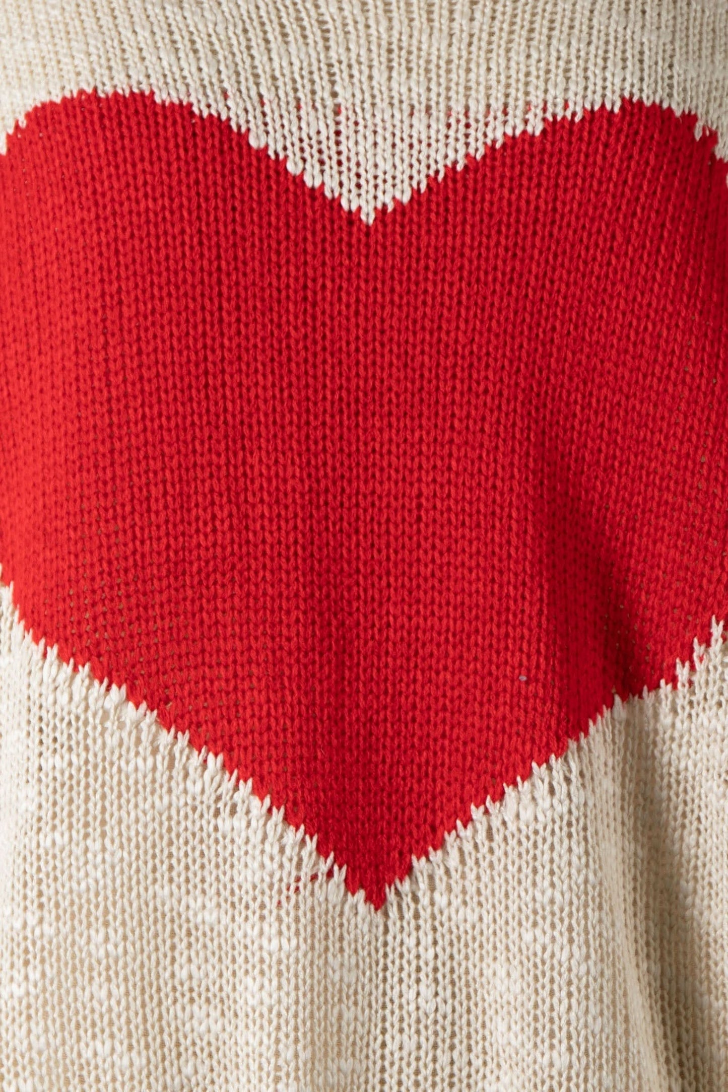 Be Mine Beige Sheer Heart Sweater