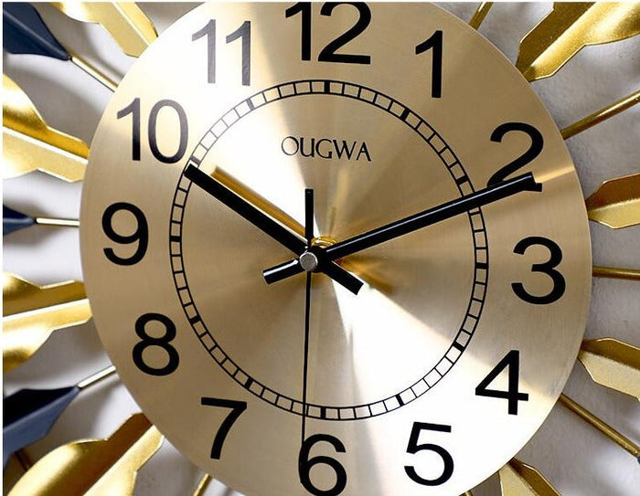 Black and Golden Designer Metal Wall Clock