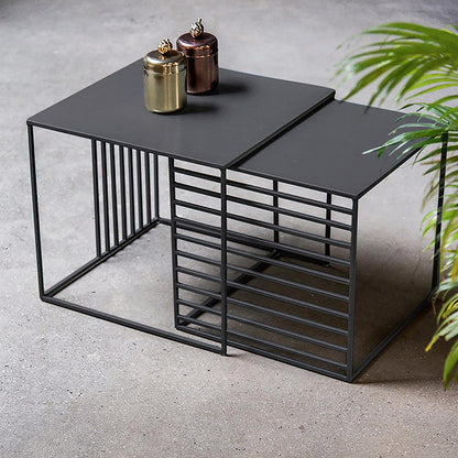 Black Square Nesting Side Table