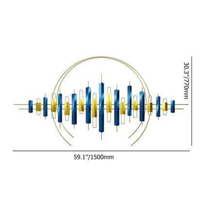 Blue And Gold Abstract Metal Wall Art