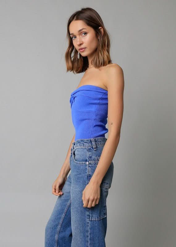 Becca Blue Twist Knot Tube Top