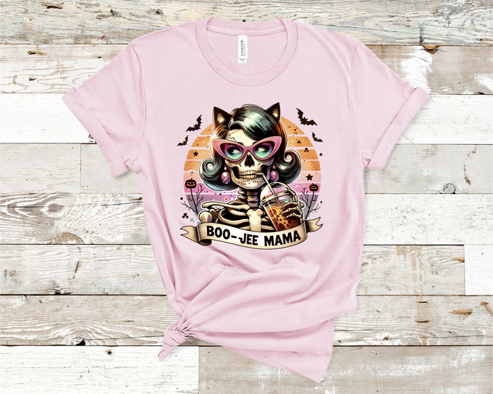 Boo-Jee Mama Skull mama drinking Coffee T-Shirt