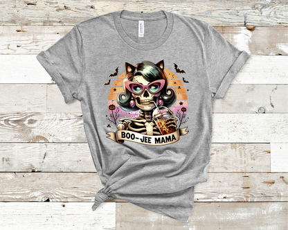 Boo-Jee Mama Skull mama drinking Coffee T-Shirt