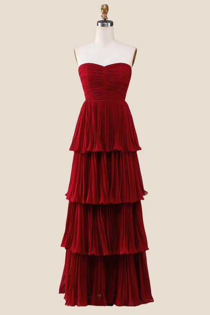 Emerald Green Chiffon Ruffles Long Party Dress