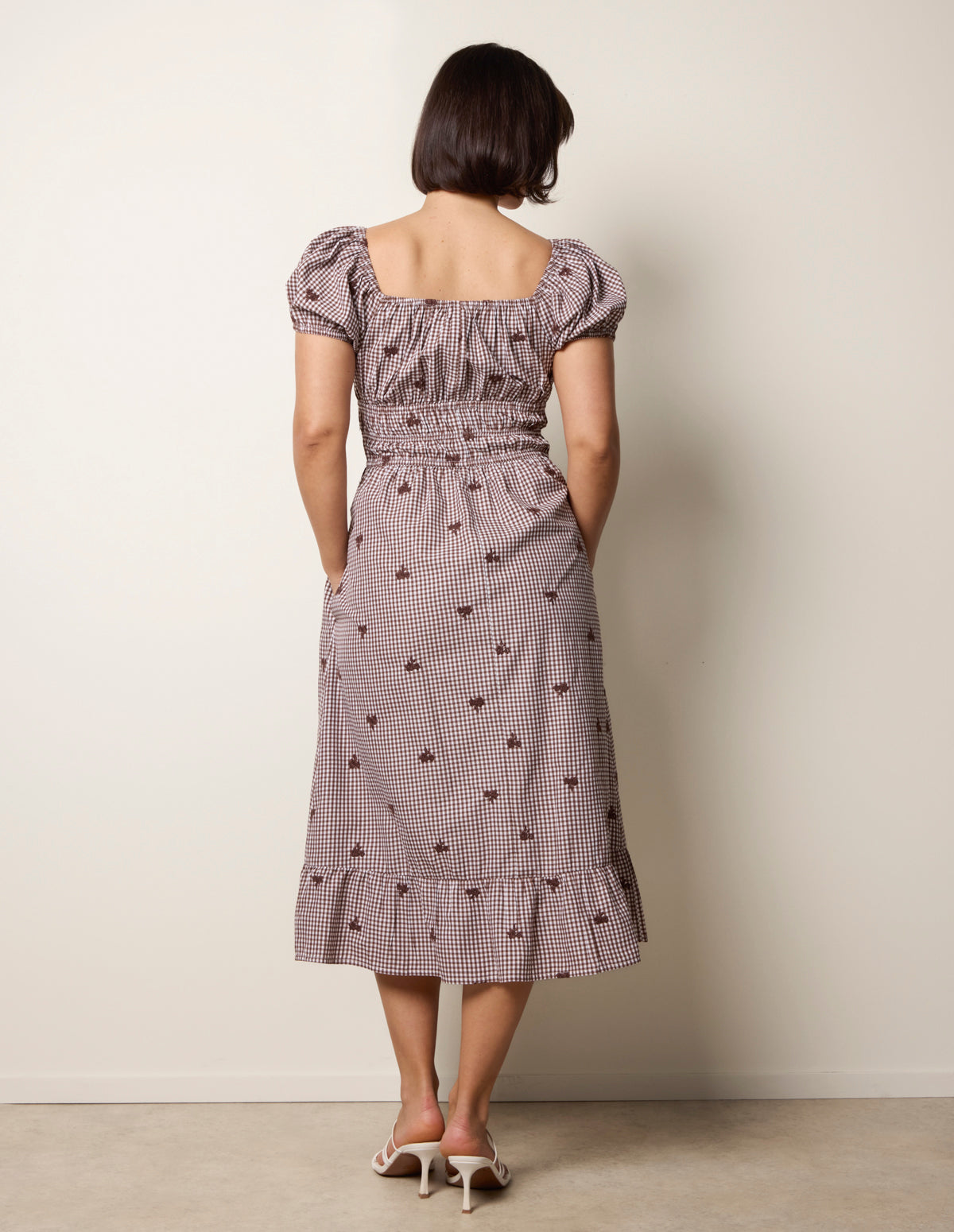 Gingham Milkmaid Midi Dress