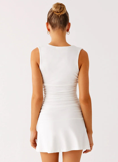 Cherry Sky Mini Dress - White