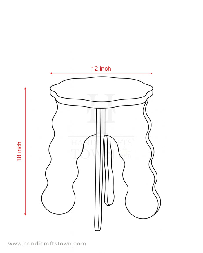 Crimson Wave Side Table