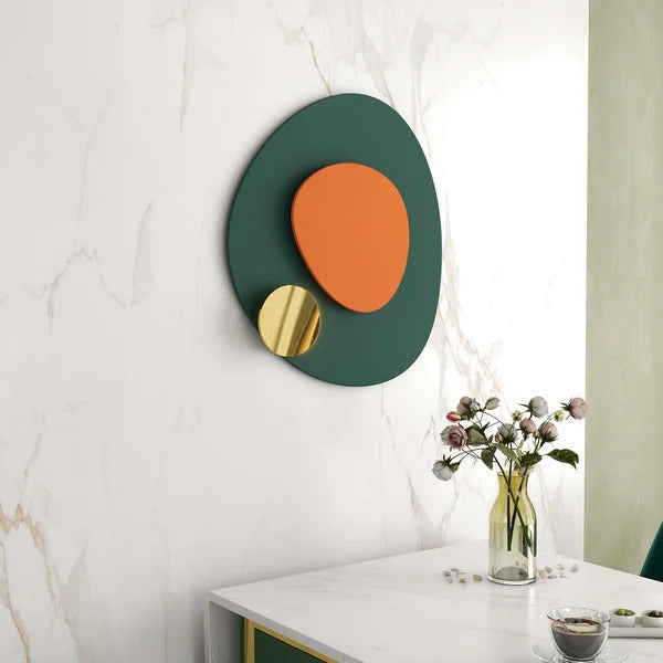 Curved Emerald Metal Wall Art