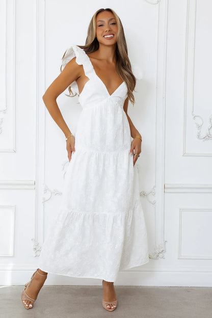 Beachy Charms Maxi Dress White