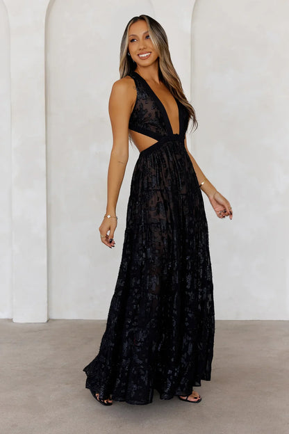 Crystal Cove Maxi Dress Black