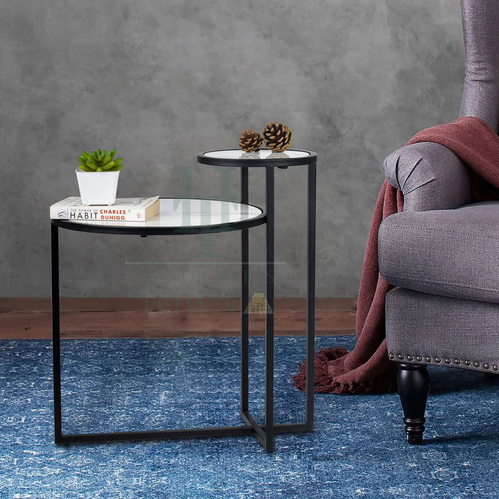 Dual Marble Side table (Black)