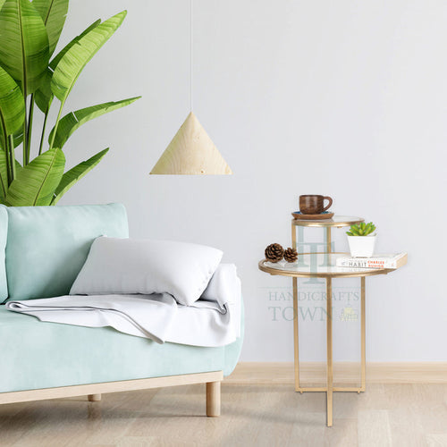Dual Marble Side table (Gold)