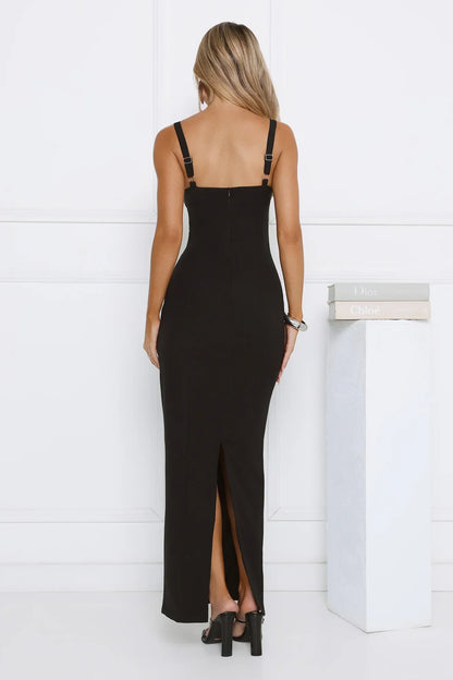Champagne Society Maxi Dress Black