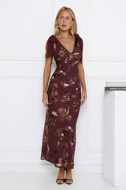 Catch The Vibe Maxi Dress Burgundy