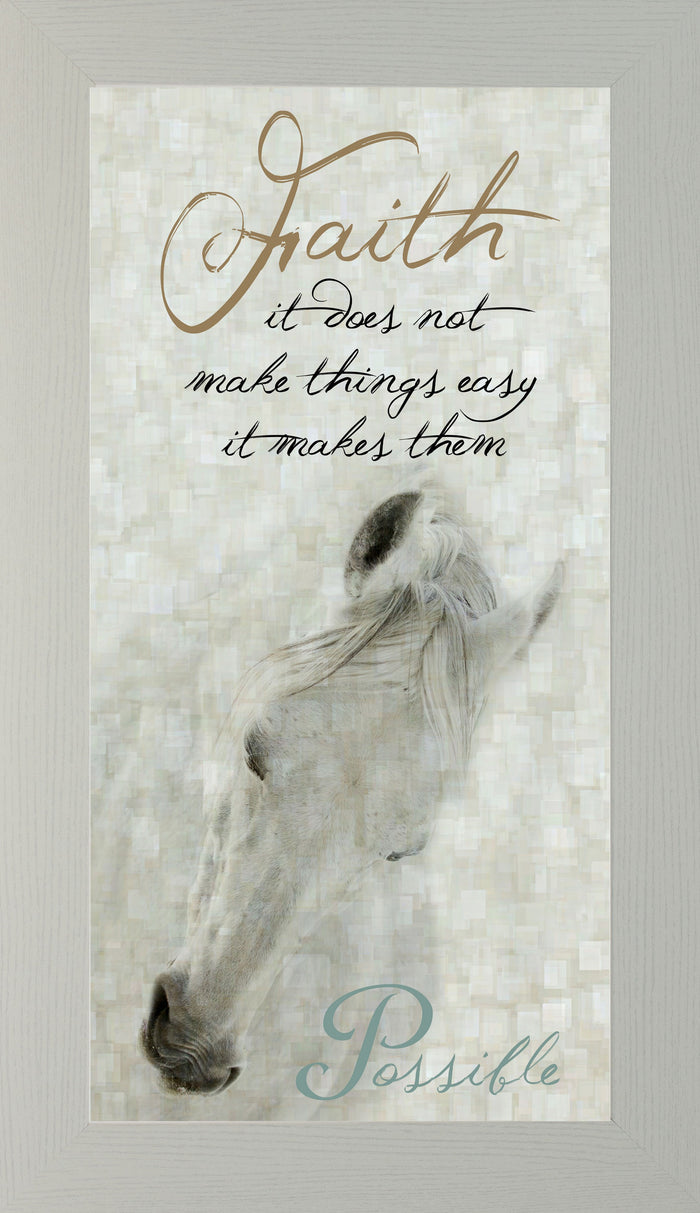 Faith White Horse SSW115 - Summer Snow Art
