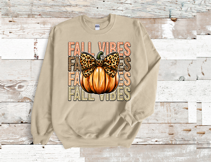 Fall Vibes Pumpkin Crew Neck Sweatshirt Fall Season